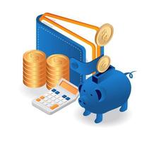 Saving money from investment business profits vector