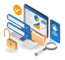 personal business analysis data security vector