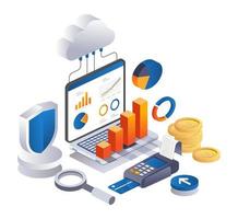 Cloud server business data analyst vector