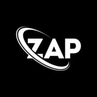 logotipo de zap. carta de zapa. diseño del logotipo de la letra zap. logotipo de zap de iniciales vinculado con círculo y logotipo de monograma en mayúsculas. tipografía zap para tecnología, negocios y marca inmobiliaria. vector