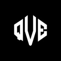 diseño de logotipo de letra qve con forma de polígono. qve diseño de logotipo en forma de polígono y cubo. qve hexágono vector logo plantilla colores blanco y negro. qve monograma, logotipo comercial e inmobiliario.