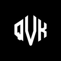 diseño de logotipo de letra qvk con forma de polígono. qvk polígono y diseño de logotipo en forma de cubo. qvk hexágono vector logo plantilla colores blanco y negro. Monograma qvk, logotipo empresarial y inmobiliario.