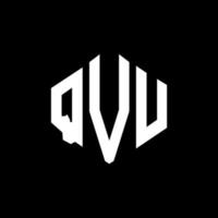 QVU letter logo design with polygon shape. QVU polygon and cube shape logo design. QVU hexagon vector logo template white and black colors. QVU monogram, business and real estate logo.