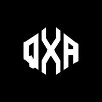 QXA letter logo design with polygon shape. QXA polygon and cube shape logo design. QXA hexagon vector logo template white and black colors. QXA monogram, business and real estate logo.