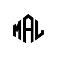 MAL letter logo design with polygon shape. MAL polygon and cube shape logo design. MAL hexagon vector logo template white and black colors. MAL monogram, business and real estate logo.