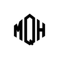 MQH letter logo design with polygon shape. MQH polygon and cube shape logo design. MQH hexagon vector logo template white and black colors. MQH monogram, business and real estate logo.