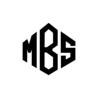 MBS letter logo design with polygon shape. MBS polygon and cube shape logo design. MBS hexagon vector logo template white and black colors. MBS monogram, business and real estate logo.