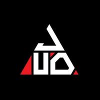 diseño del logotipo de la letra del triángulo juo con forma de triángulo. monograma de diseño del logotipo del triángulo juo. plantilla de logotipo de vector de triángulo juo con color rojo. logo triangular juo logo simple, elegante y lujoso.