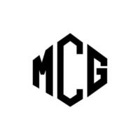 diseño de logotipo de letra mcg con forma de polígono. diseño de logotipo en forma de cubo y polígono mcg. mcg hexagon vector logo plantilla colores blanco y negro. monograma mcg, logotipo comercial y inmobiliario.