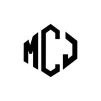 MCJ letter logo design with polygon shape. MCJ polygon and cube shape logo design. MCJ hexagon vector logo template white and black colors. MCJ monogram, business and real estate logo.