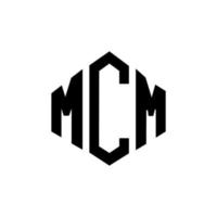 MCM letter logo design with polygon shape. MCM polygon and cube shape logo design. MCM hexagon vector logo template white and black colors. MCM monogram, business and real estate logo.