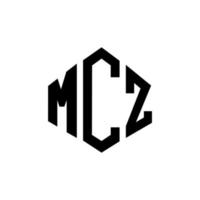 MCZ letter logo design with polygon shape. MCZ polygon and cube shape logo design. MCZ hexagon vector logo template white and black colors. MCZ monogram, business and real estate logo.