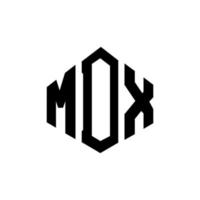 MDX letter logo design with polygon shape. MDX polygon and cube shape logo design. MDX hexagon vector logo template white and black colors. MDX monogram, business and real estate logo.