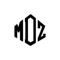 MDZ letter logo design with polygon shape. MDZ polygon and cube shape logo design. MDZ hexagon vector logo template white and black colors. MDZ monogram, business and real estate logo.