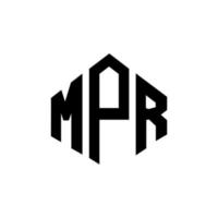 MPR letter logo design with polygon shape. MPR polygon and cube shape logo design. MPR hexagon vector logo template white and black colors. MPR monogram, business and real estate logo.