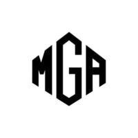 MGA letter logo design with polygon shape. MGA polygon and cube shape logo design. MGA hexagon vector logo template white and black colors. MGA monogram, business and real estate logo.