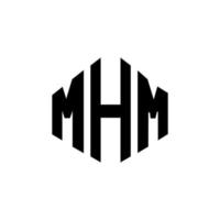 MHM letter logo design with polygon shape. MHM polygon and cube shape logo design. MHM hexagon vector logo template white and black colors. MHM monogram, business and real estate logo.