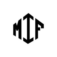 MIF letter logo design with polygon shape. MIF polygon and cube shape logo design. MIF hexagon vector logo template white and black colors. MIF monogram, business and real estate logo.