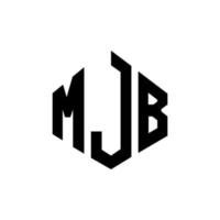 MJB letter logo design with polygon shape. MJB polygon and cube shape logo design. MJB hexagon vector logo template white and black colors. MJB monogram, business and real estate logo.