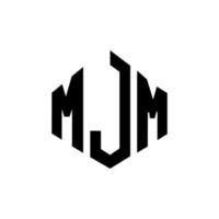 diseño de logotipo de letra mjm con forma de polígono. diseño de logotipo en forma de cubo y polígono mjm. plantilla de logotipo vectorial hexagonal mjm colores blanco y negro. Monograma mjm, logotipo empresarial y inmobiliario. vector