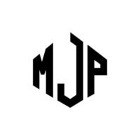 diseño de logotipo de letra mjp con forma de polígono. Diseño de logotipo en forma de cubo y polígono mjp. plantilla de logotipo vectorial hexagonal mjp colores blanco y negro. Monograma mjp, logotipo empresarial y inmobiliario. vector