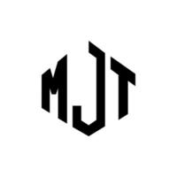 MJT letter logo design with polygon shape. MJT polygon and cube shape logo design. MJT hexagon vector logo template white and black colors. MJT monogram, business and real estate logo.