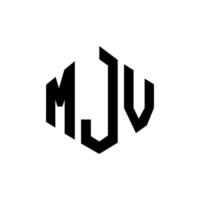 diseño de logotipo de letra mjv con forma de polígono. mjv polígono y diseño de logotipo en forma de cubo. mjv hexágono vector logo plantilla colores blanco y negro. monograma mjv, logotipo comercial e inmobiliario.