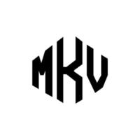 Diseño de logotipo de letra mkv con forma de polígono. mkv polígono y diseño de logotipo en forma de cubo. plantilla de logotipo vectorial hexagonal mkv colores blanco y negro. Monograma mkv, logotipo comercial e inmobiliario. vector