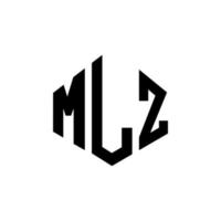 Diseño de logotipo de letra mlz con forma de polígono. Diseño de logotipo en forma de cubo y polígono mlz. mlz hexágono vector logo plantilla colores blanco y negro. monograma mlz, logotipo empresarial y inmobiliario.