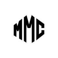 diseño de logotipo de letra mmc con forma de polígono. Diseño de logotipo en forma de cubo y polígono mmc. Plantilla de logotipo vectorial hexagonal mmc colores blanco y negro. Monograma mmc, logotipo empresarial y inmobiliario. vector