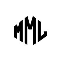 MML letter logo design with polygon shape. MML polygon and cube shape logo design. MML hexagon vector logo template white and black colors. MML monogram, business and real estate logo.