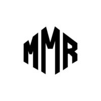 MMR letter logo design with polygon shape. MMR polygon and cube shape logo design. MMR hexagon vector logo template white and black colors. MMR monogram, business and real estate logo.