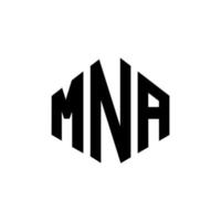 MNA letter logo design with polygon shape. MNA polygon and cube shape logo design. MNA hexagon vector logo template white and black colors. MNA monogram, business and real estate logo.