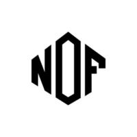 diseño de logotipo de letra nof con forma de polígono. nof diseño de logotipo en forma de polígono y cubo. nof hexágono vector logo plantilla colores blanco y negro. nof monograma, logotipo comercial e inmobiliario.