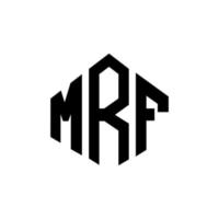 MRF letter logo design with polygon shape. MRF polygon and cube shape logo design. MRF hexagon vector logo template white and black colors. MRF monogram, business and real estate logo.