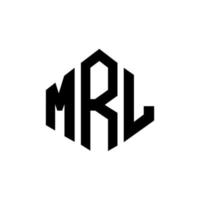 MRL letter logo design with polygon shape. MRL polygon and cube shape logo design. MRL hexagon vector logo template white and black colors. MRL monogram, business and real estate logo.