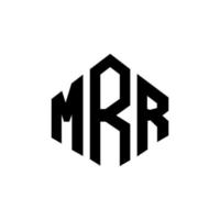 MRR letter logo design with polygon shape. MRR polygon and cube shape logo design. MRR hexagon vector logo template white and black colors. MRR monogram, business and real estate logo.