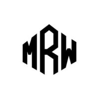 MRW letter logo design with polygon shape. MRW polygon and cube shape logo design. MRW hexagon vector logo template white and black colors. MRW monogram, business and real estate logo.