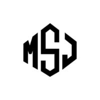 MSJ letter logo design with polygon shape. MSJ polygon and cube shape logo design. MSJ hexagon vector logo template white and black colors. MSJ monogram, business and real estate logo.