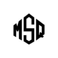 diseño de logotipo de letra msq con forma de polígono. diseño de logotipo en forma de cubo y polígono msq. plantilla de logotipo vectorial hexagonal msq colores blanco y negro. monograma msq, logotipo comercial e inmobiliario. vector