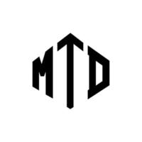 MTD letter logo design with polygon shape. MTD polygon and cube shape logo design. MTD hexagon vector logo template white and black colors. MTD monogram, business and real estate logo.