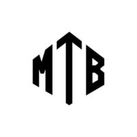 MTB letter logo design with polygon shape. MTB polygon and cube shape logo design. MTB hexagon vector logo template white and black colors. MTB monogram, business and real estate logo.