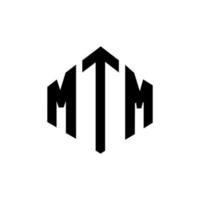 diseño de logotipo de letra mtm con forma de polígono. diseño de logotipo en forma de cubo y polígono mtm. mtm hexagon vector logo plantilla colores blanco y negro. Monograma mtm, logotipo empresarial y inmobiliario.