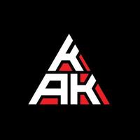 diseño de logotipo de letra triangular kak con forma de triángulo. monograma de diseño del logotipo del triángulo kak. plantilla de logotipo de vector de triángulo kak con color rojo. logotipo triangular kak logotipo simple, elegante y lujoso.