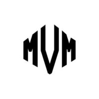 diseño de logotipo de letra mvm con forma de polígono. Diseño de logotipo en forma de cubo y polígono mvm. mvm hexagon vector logo plantilla colores blanco y negro. Monograma mvm, logotipo empresarial y inmobiliario.