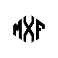 MXF letter logo design with polygon shape. MXF polygon and cube shape logo design. MXF hexagon vector logo template white and black colors. MXF monogram, business and real estate logo.