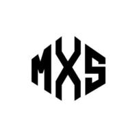 MXS letter logo design with polygon shape. MXS polygon and cube shape logo design. MXS hexagon vector logo template white and black colors. MXS monogram, business and real estate logo.