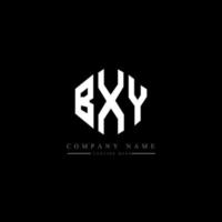 BXY letter logo design with polygon shape. BXY polygon and cube shape logo design. BXY hexagon vector logo template white and black colors. BXY monogram, business and real estate logo.