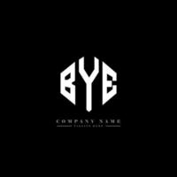BYE letter logo design with polygon shape. BYE polygon and cube shape logo design. BYE hexagon vector logo template white and black colors. BYE monogram, business and real estate logo.