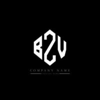 BZV letter logo design with polygon shape. BZV polygon and cube shape logo design. BZV hexagon vector logo template white and black colors. BZV monogram, business and real estate logo.